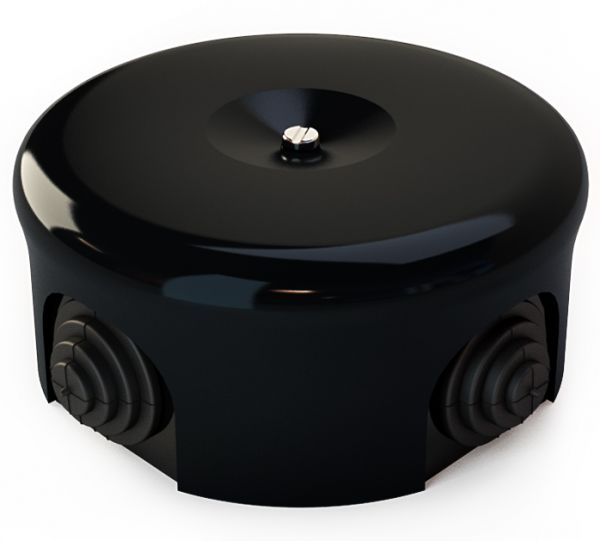 Керамическая распределительная коробка D90 мм черный цвет, Lindas